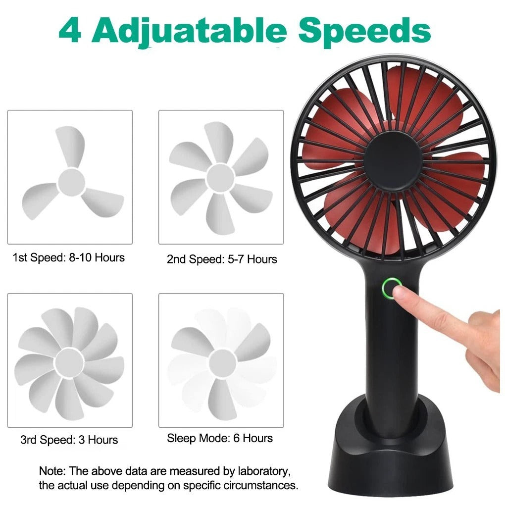 Hand Held Fan Handheld USB Rechargeable Fans 5 Speeds Mini Fan Desktop