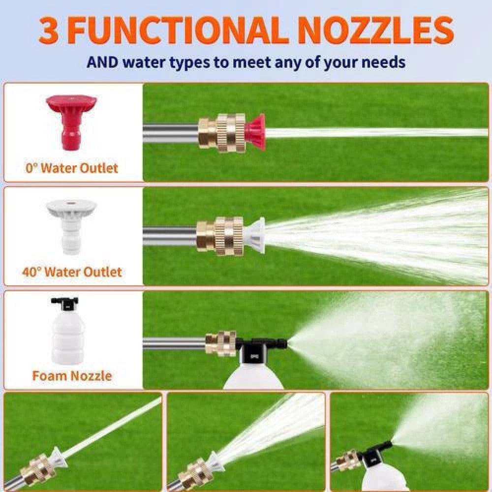 Portable Cordless Car High Pressure Washer Jet Water Wash Cleaner Gun +2 Battery