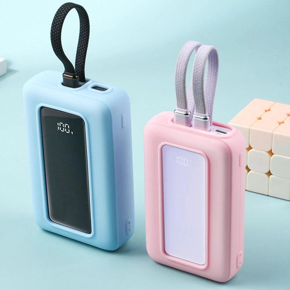 Power Bank, High-Speed Portable Charger with Built-in Cable Battery Pack#