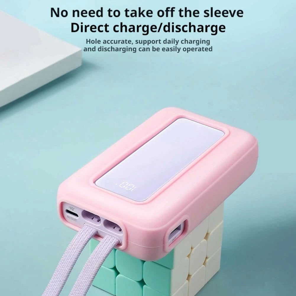 Power Bank, High-Speed Portable Charger with Built-in Cable Battery Pack#