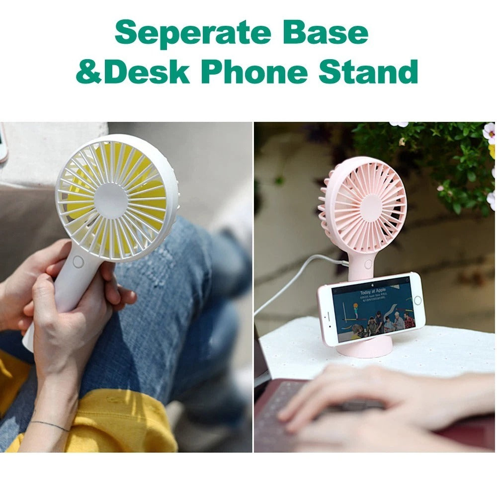 Hand Held Fan Handheld USB Rechargeable Fans 5 Speeds Mini Fan Desktop