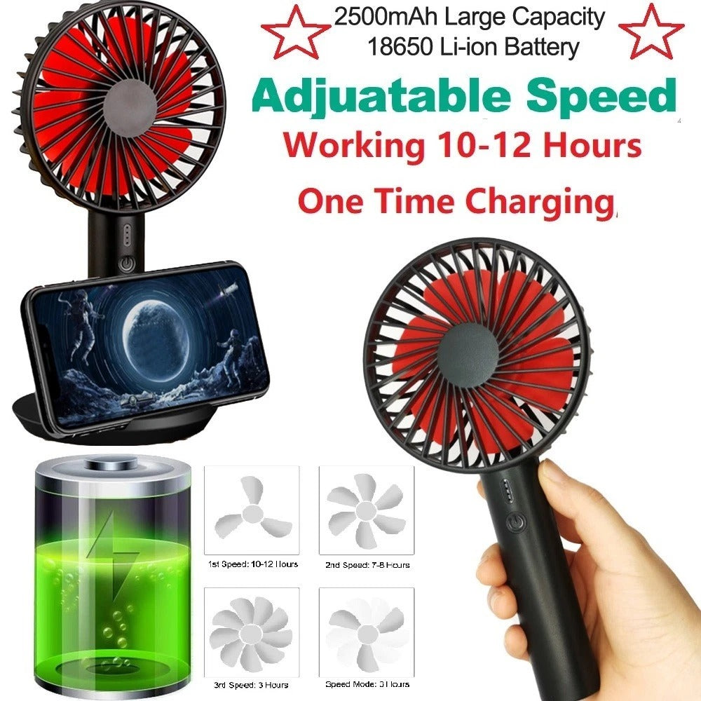 Hand Held Fan Handheld USB Rechargeable Fans 5 Speeds Mini Fan Desktop
