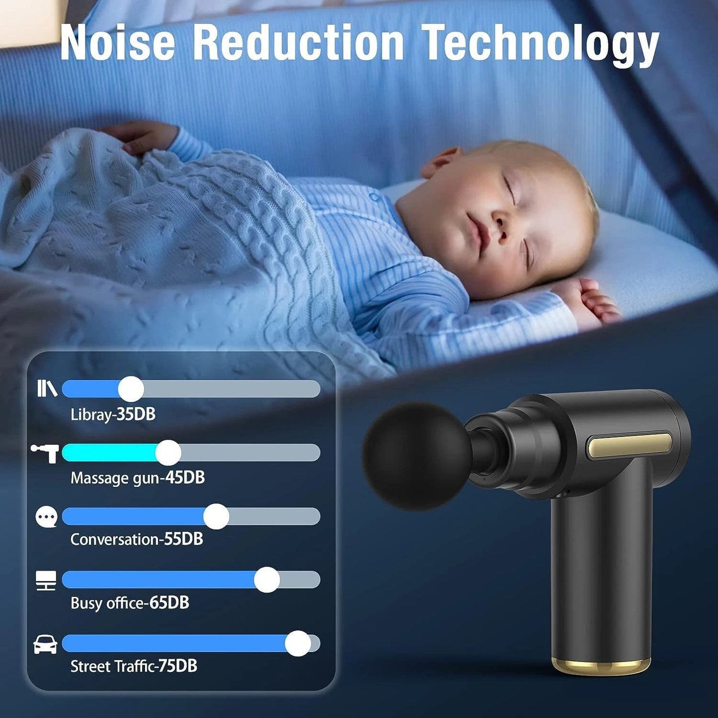 Mini Massage Gun Deep Muscle Percussion Massager Vibration For Back Body Therapy