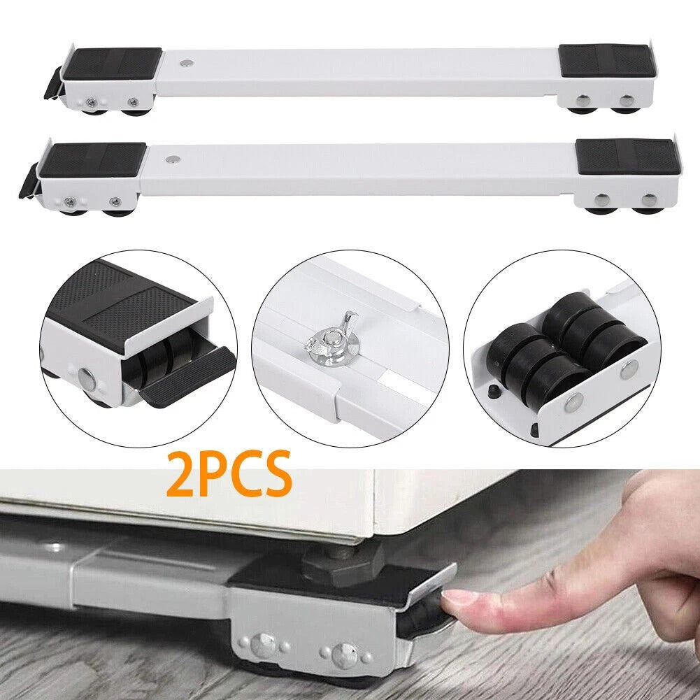 Pack of 2 Heavy Duty Washing Machine Tumble Dryer Appliance Rollers Trolley
