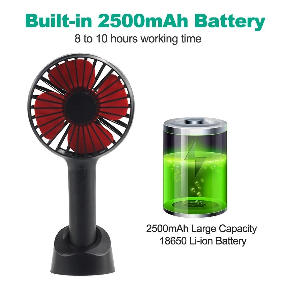 Hand Held Fan Handheld USB Rechargeable Fans 5 Speeds Mini Fan Desktop