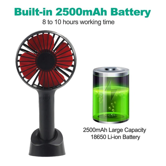 Hand Held Fan Handheld USB Rechargeable Fans 5 Speeds Mini Fan Desktop