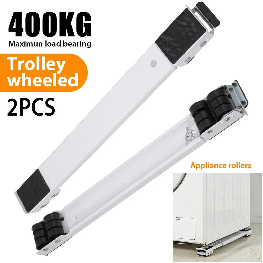 Pack of 2 Heavy Duty Washing Machine Tumble Dryer Appliance Rollers Trolley