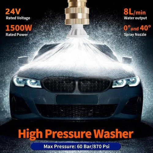 Portable Cordless Car High Pressure Washer Jet Water Wash Cleaner Gun +2 Battery