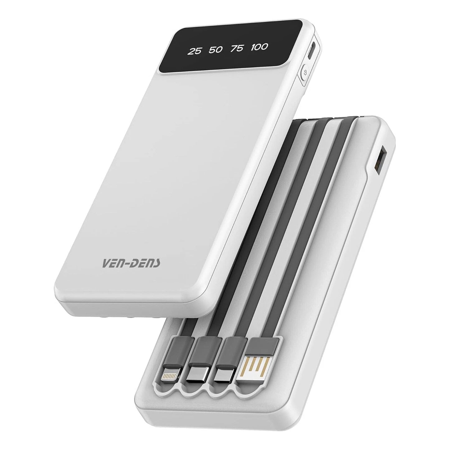 Ven-Dens 10000mAh 3-in-1 Power Bank with Built-in Cables | 1 YEAR WARRANTY