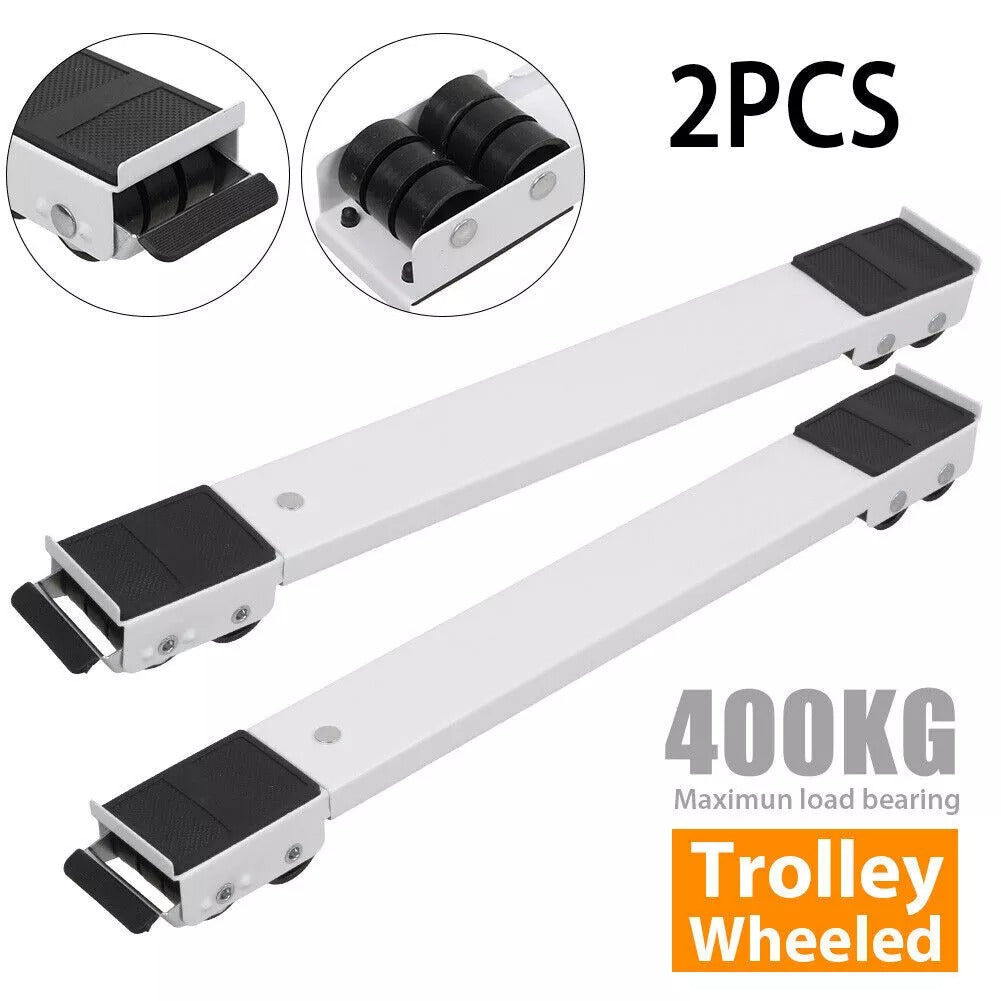 Pack of 2 Heavy Duty Washing Machine Tumble Dryer Appliance Rollers Trolley